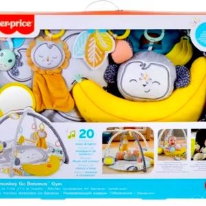 Fisher-Price Snugamonkey Go Bananas Baby Gym/Activity Play Mat Music  Lights NEW